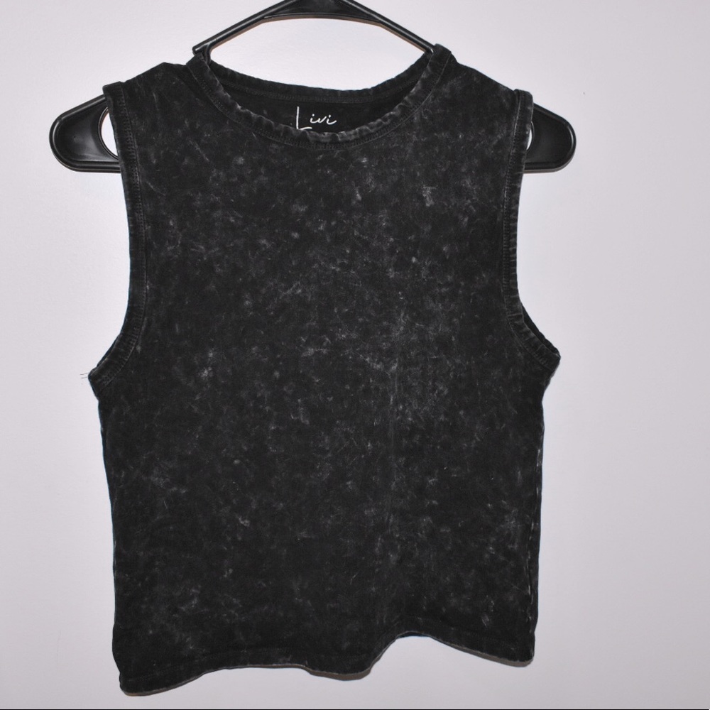 Acid wash cropped tank top